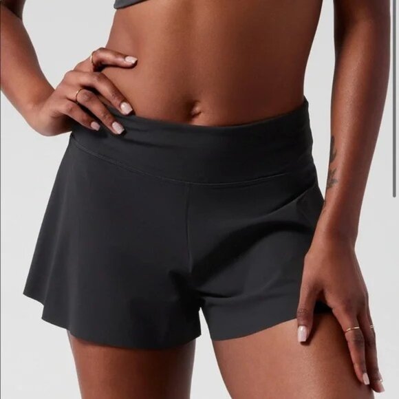 ATHLETA MAKANI SWIM SHORT QUICK DRYING UPF BLACK BOARD SHORTS BEACH SMALL - Picture 3 of 12